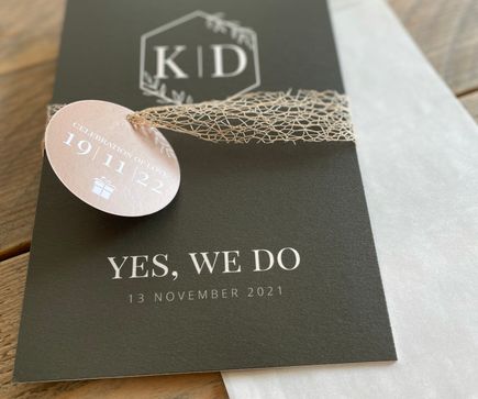 Huwelijksuitnodiging K&D